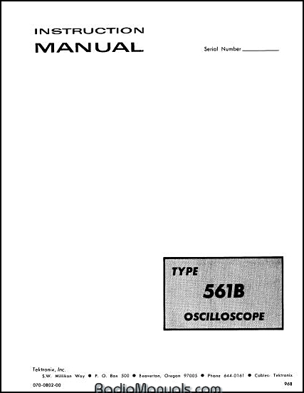 Tektronix 561B Instruction Manual - Click Image to Close